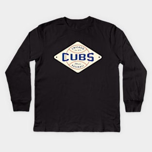 Chicago Cubs Diamond 2 by Buck Tee Originals Kids Long Sleeve T-Shirt